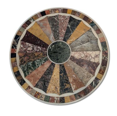 Marble table with a hardstone inlay top
H....
