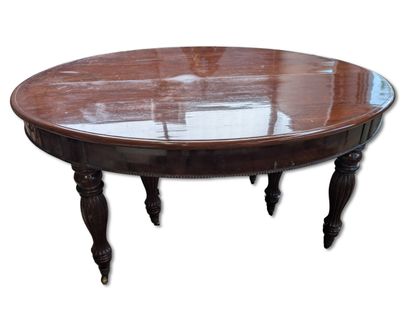 Oval dining table made of mahogany and mahogany...