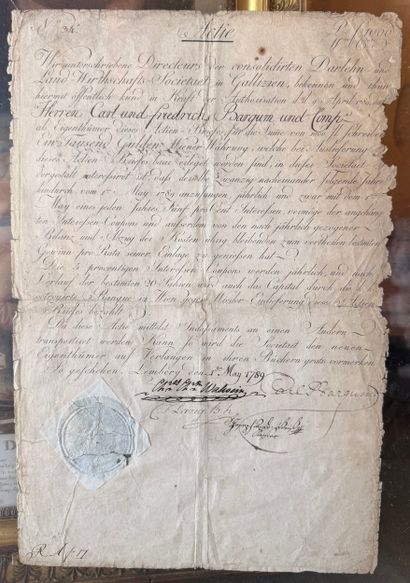 A handwritten document in German dated 1789...