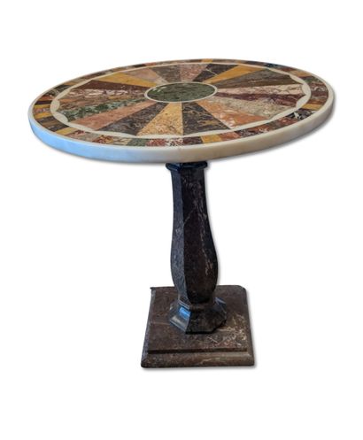 Marble table with a hardstone inlay top
H....