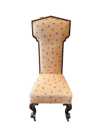 Blackened and gilded wooden chair
Upholstered...