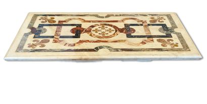 Marble coffee table with a marble inlay top...