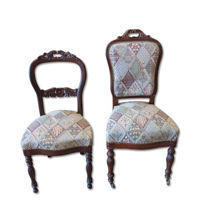 Set of 4 and 6 mahogany chairs; the first...