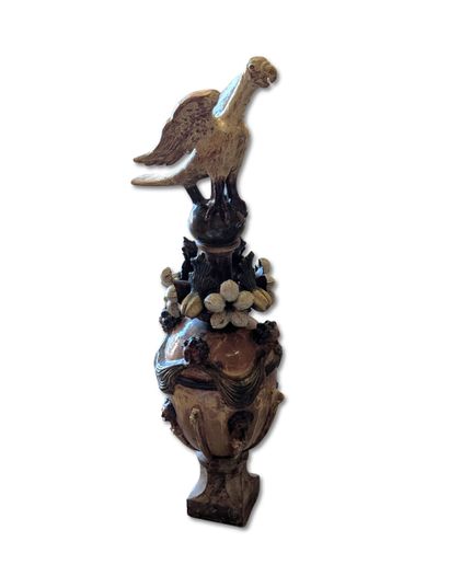 Decorative spire 
Polychrome glazed terracotta...