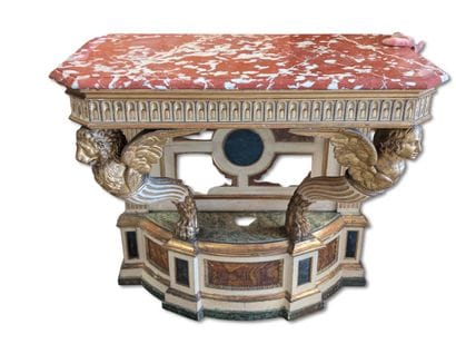 Pair of carved and polychromatic painted...