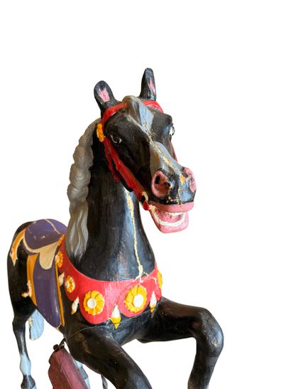 Rearing carousel horse made of resin and...