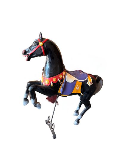 Rearing carousel horse made of resin and...