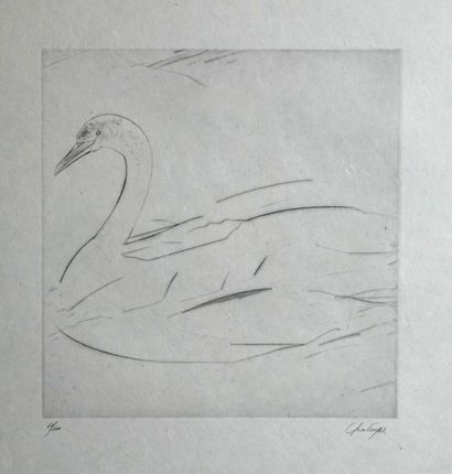 Yves Lévèque (né en 1937)
« Le cygne », 1979-1980
Pointe-sèche...