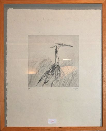 Yves Lévèque (né en 1937)
« Le héron », 1979-1980
Pointe-sèche...