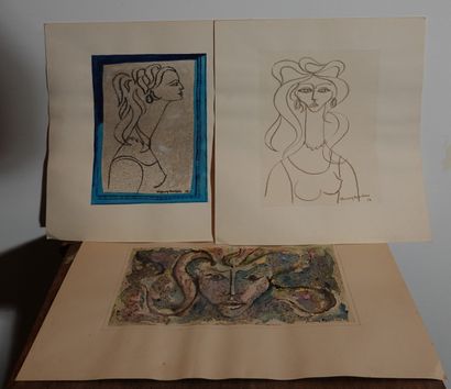 Thierry Mostini (XX° siècle)
Trois dessins...