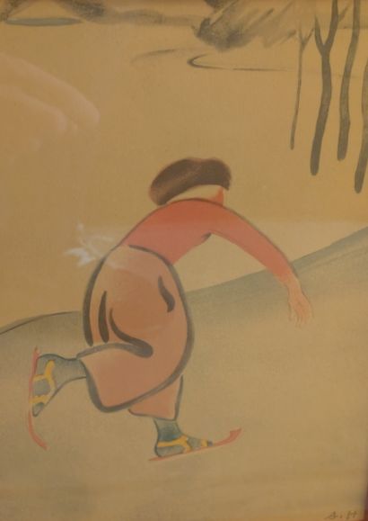 Augustin HANICOTTE (1870-1957)
Le patineur
Lithographie...
