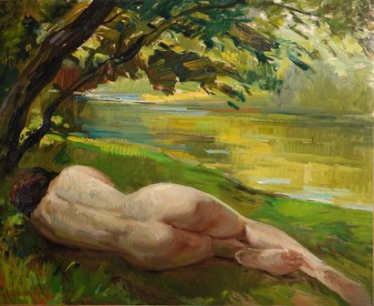 Jean Chaleyé (1878-1960)
« Nu allongé »,
Huile...