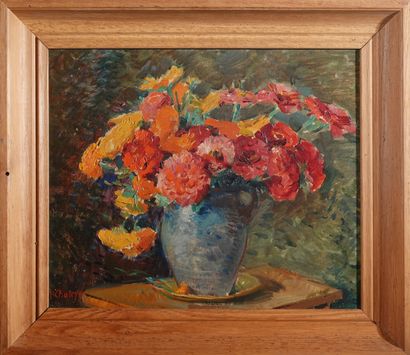 Jean Chaleyé (1878-1960)
« Les zinnias »,
Huile...