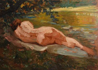 Jean Chaleyé (1878-1960)
« Nu allongé »,
Huile...