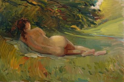 Jean Chaleyé (1878-1960)
« Nu allongé »,
Huile...