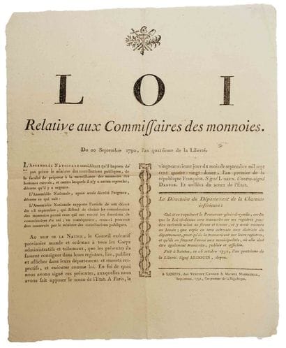 (DANTON. CURRENCY. CHARENTE MARITIME) “LAW...