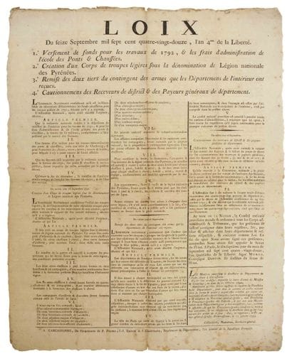 NATIONAL LEGION OF THE PYRENEES. AUDE. “LAWS...