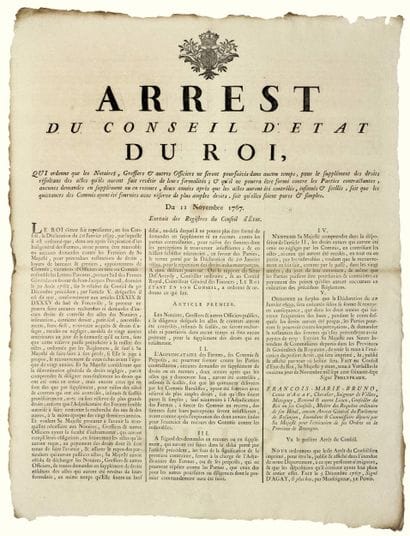 BRETAGNE. 1767. “Arrest du Conseil d’État...