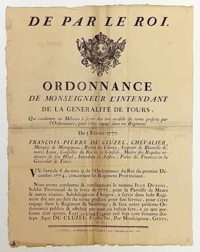 VIENNE. TOURS. « Ordonnance de Monseigneur...