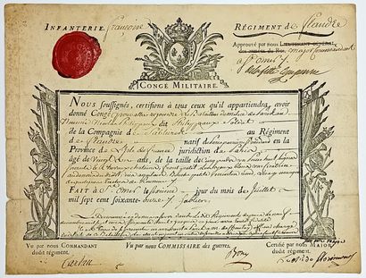 PAS-DE-CALAIS. 2 Congés militaires gravés...
