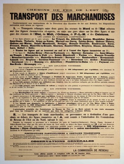 CHEMINS DE FER DE L’EST. Guerre 1914//1918....