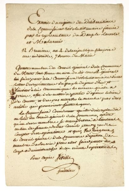 MOSELLE. METZ — “Excerpt from the minutes...