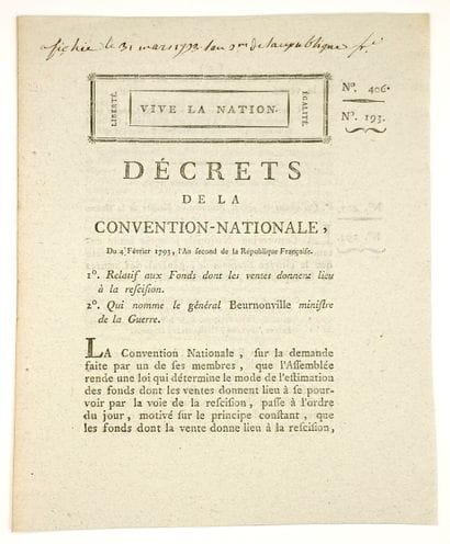 Marshal BEURNONVILLE – Decree of the National...