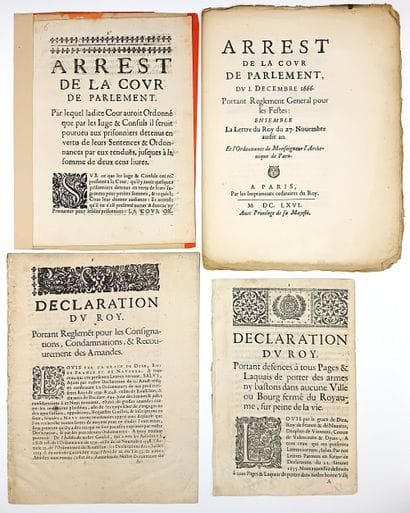 4 LOUIS XIV PRINTED DOCUMENTS: PRISONS “Order...