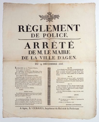 LOT-ET-GARONNE. AGEN. “Decree by Mayor LUGAT...