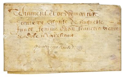 JURA. DÔLE. “Will and last testament of Huguette...