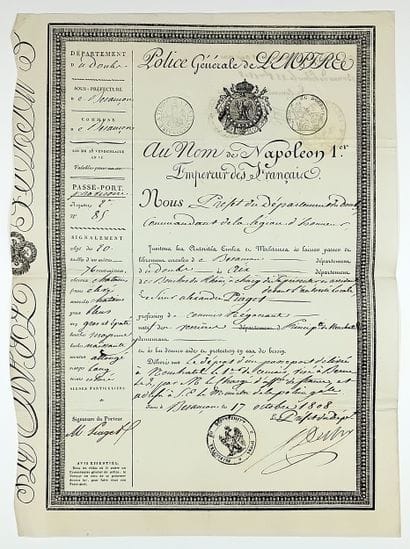 PIAGET SWISS WATCHMAKER. DOUBS. Empire passport...