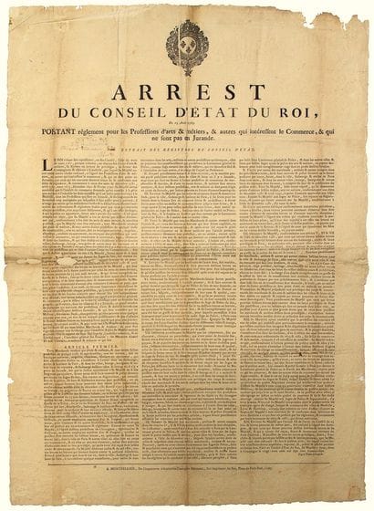 HÉRAULT. 1767. ARTS et MÉTIERS. Arrest du...