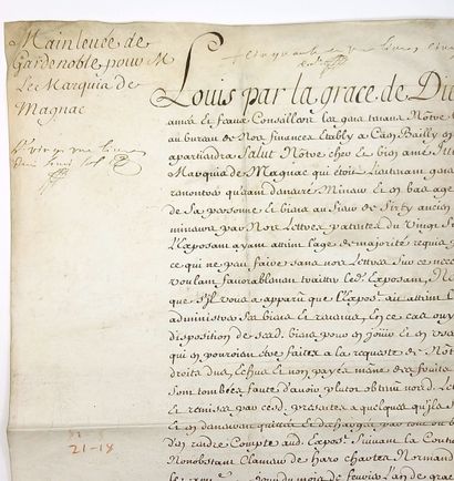 LOUIS XVI. ARNOLFINI DE MAGNAC. « Mainlevée...
