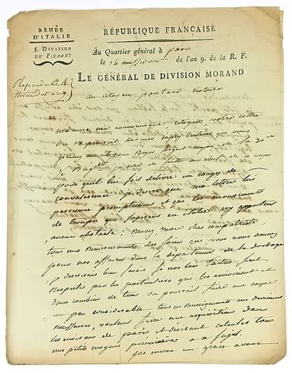 Baron Joseph de MORAND, Major General, Governor...