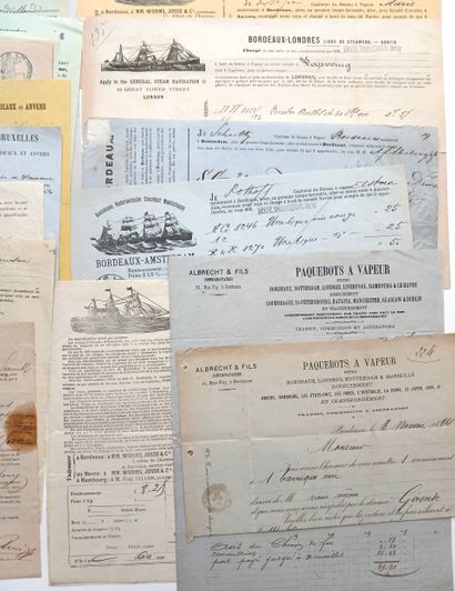 GIRONDE. BORDEAUX. MARINE. 28 Connaissements...
