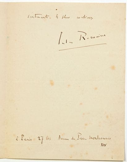 Jules ROMAINS, pseudonyme littéraire de Lois...