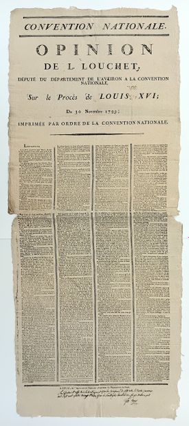 THE TRIAL OF KING LOUIS XVI. AVEYRON. “Opinion...