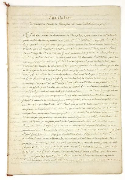 YONNE. CHAMPLAY - Handwritten notebook containing...