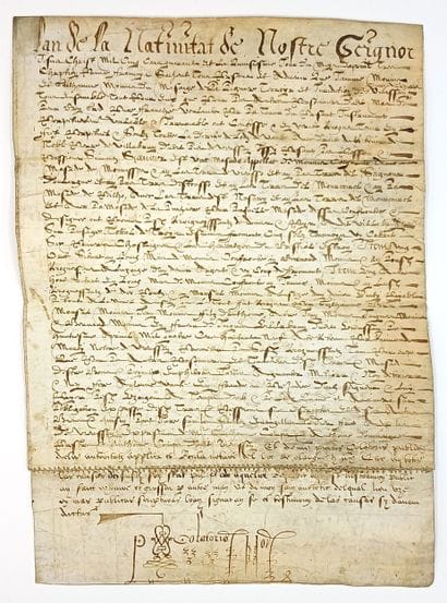 Hérault. 1540. Grant of a fief by Jeanne...