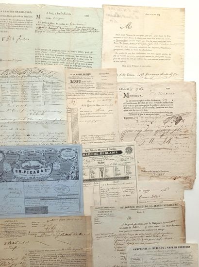 PARIS. 20 ROULAGES et Lettres de voiture...