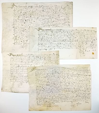 CALVADOS. Viscounty of FALAISE. 4 Parchments...