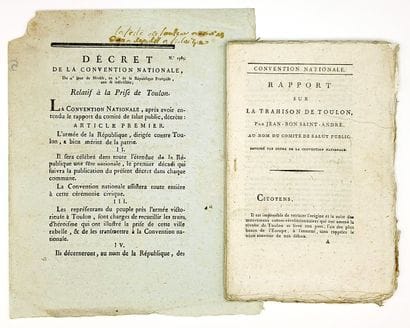 TOULON (VAR), The Rebel City. 1793. 2 Printed...
