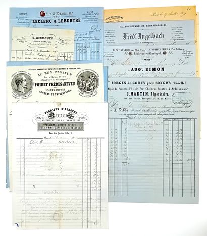 PARIS. COMMERCE. 20 Pièces XIXe (5 Prix-Courants...