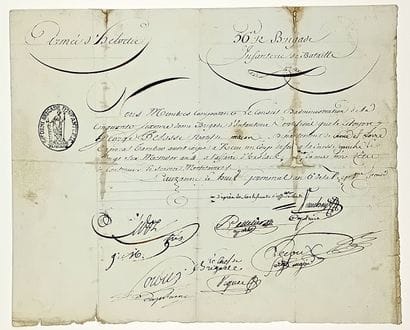 SWITZERLAND. HELVETIAN ARMY. Certificate...