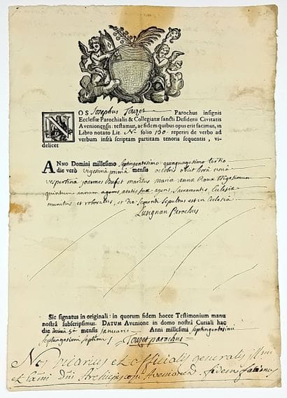 VAUCLUSE. 2 pièces : MEMORA D’AVIGNON (Avenione)...
