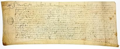 LOIRET. ORLÉANS. Parchment (14 x 38 cm) dated...