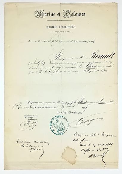 MARINE. Siméon BOURGOIS, Vice-Amiral en 1875,...