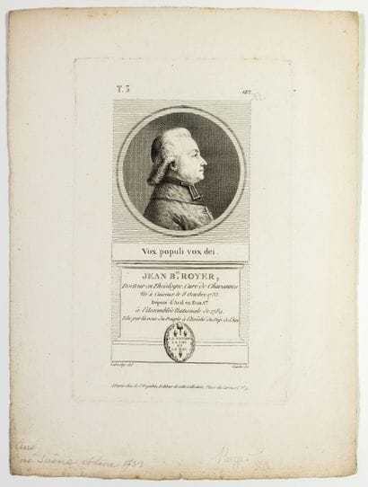 Jean Baptiste ROYER, Curé de Chavannes, Député...