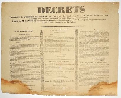 DÉPARTEMENT DE LA SEINE. COUP D'ÉTAT du 2...