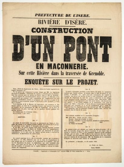 RIVIÈRE ISÈRE. 1861. PONTS ET CHAUSSÉES....